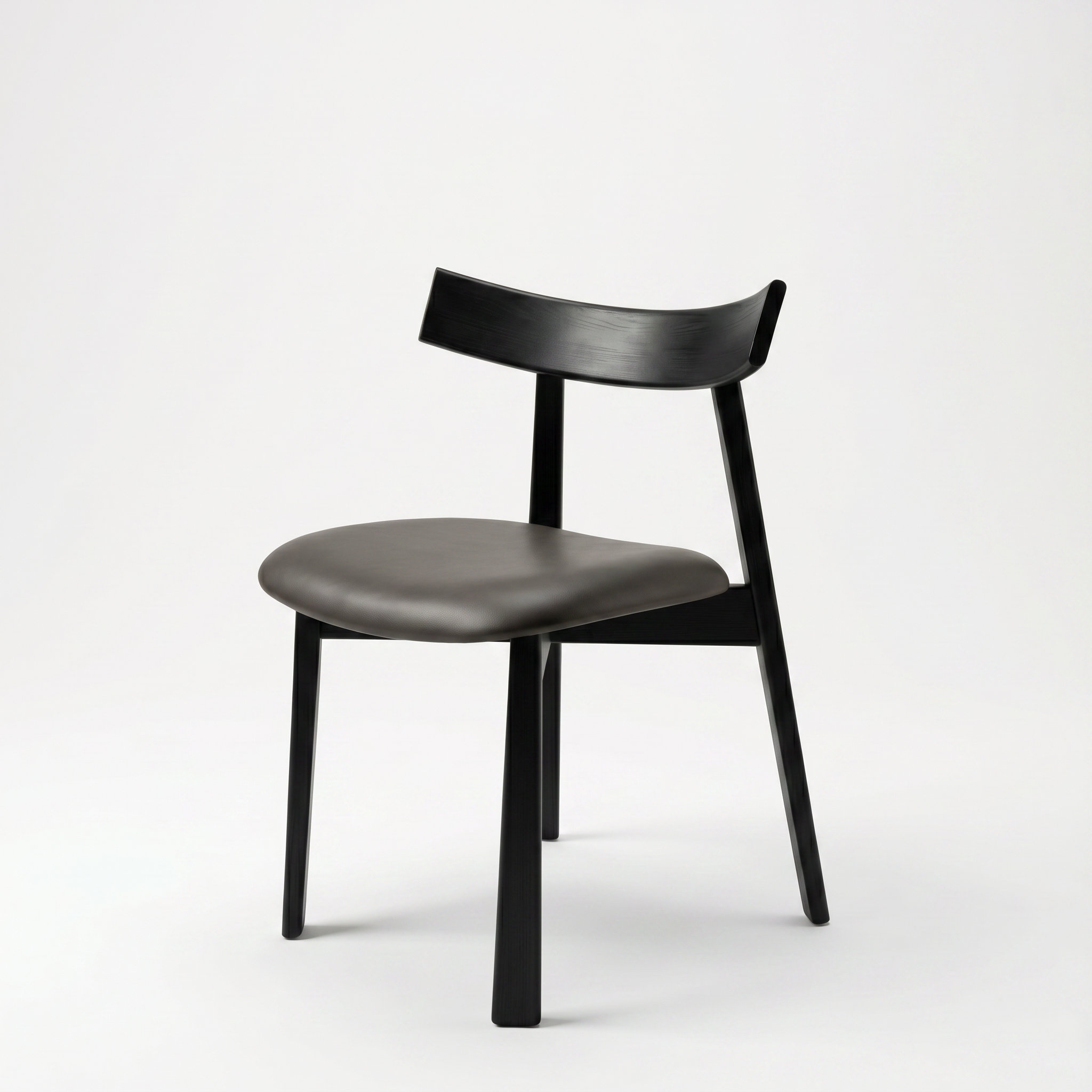 Scaun Premium Golian din Lemn Masiv, Piele Gri, Homedit