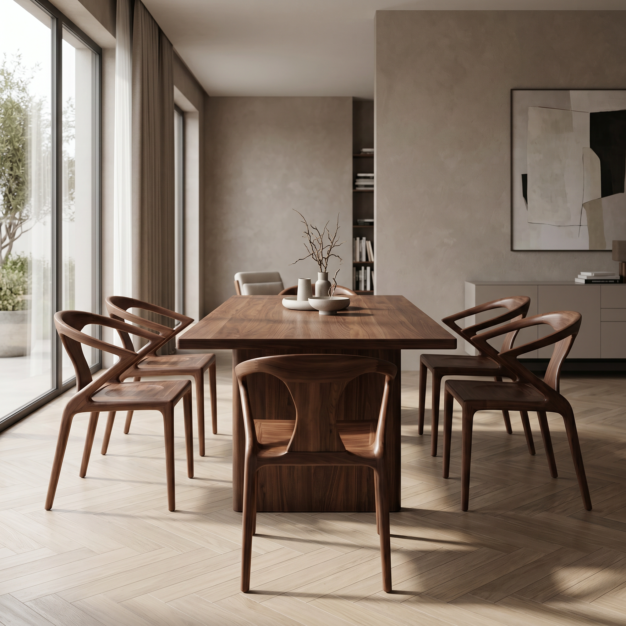 Scaun lemn masiv premium Nut, Homedit