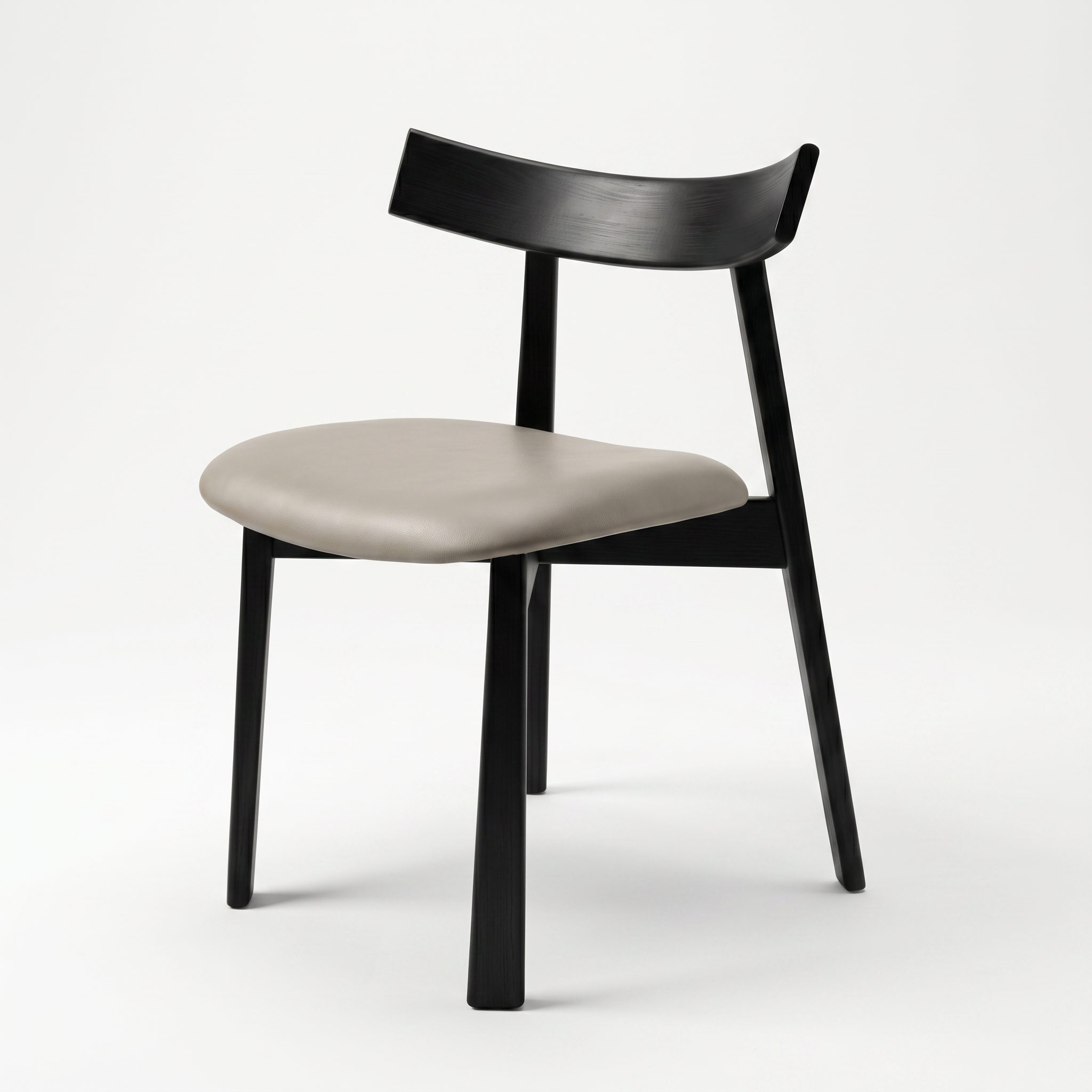 Scaun Premium Golian din Lemn Masiv, Piele Gri, Homedit