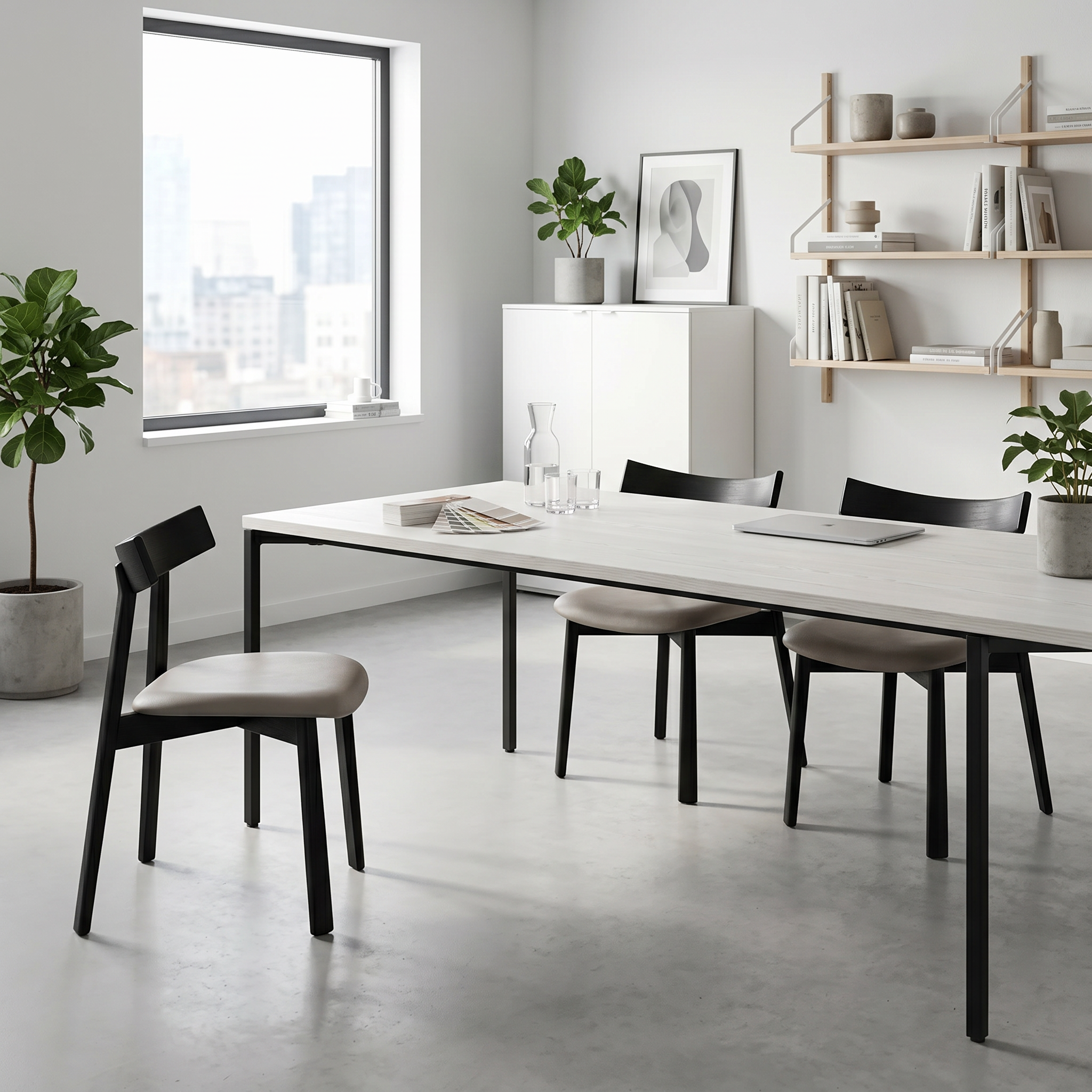 Scaun Premium Golian din Lemn Masiv, Piele Gri, Homedit
