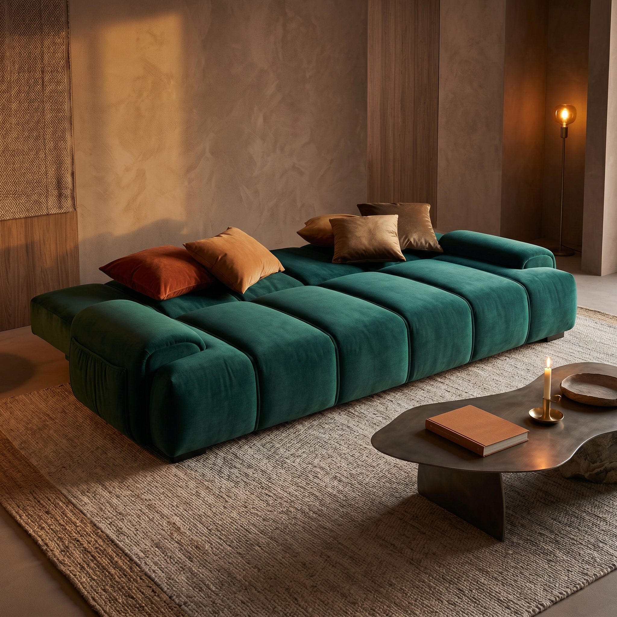 Canapea extensibila Dezine, din catifea, 200 cm x 140 cm, Homedit