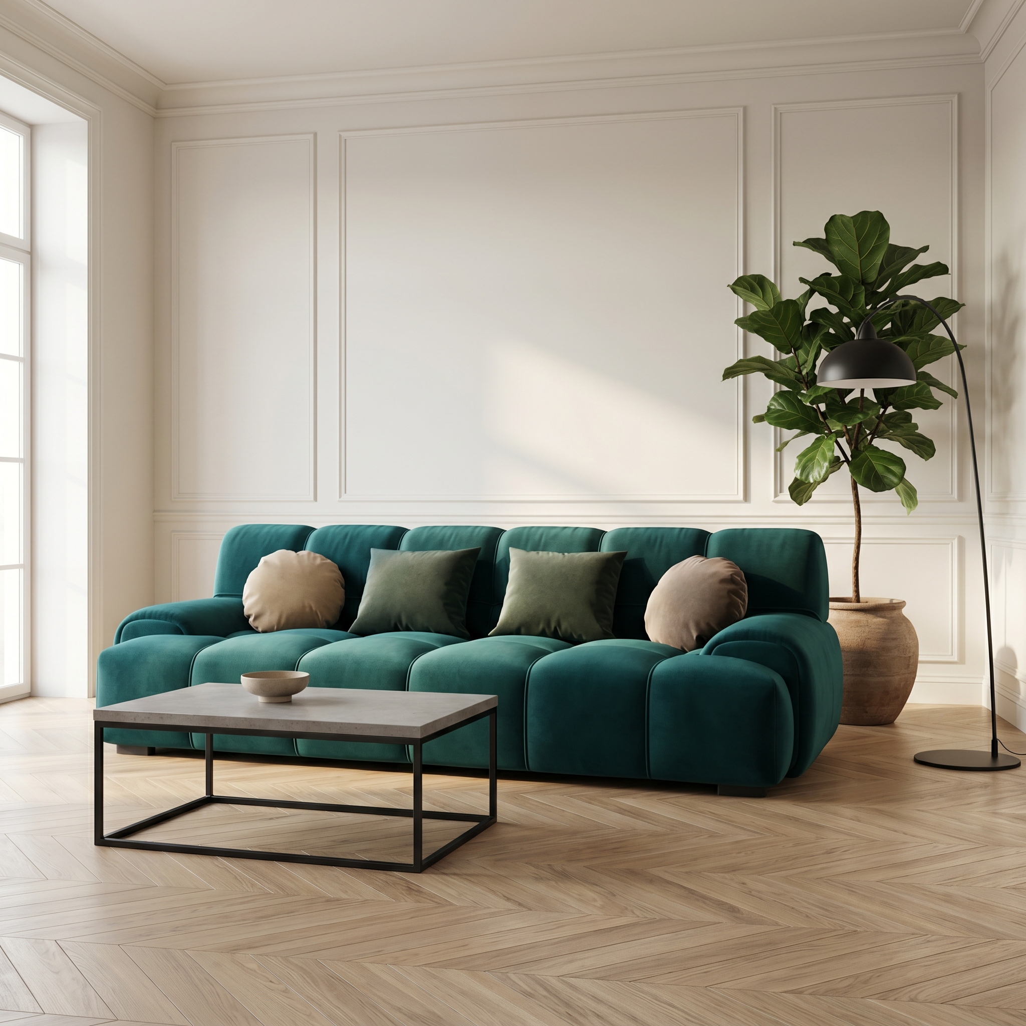 Canapea extensibila Dezine, din catifea, 200 cm x 140 cm, Homedit