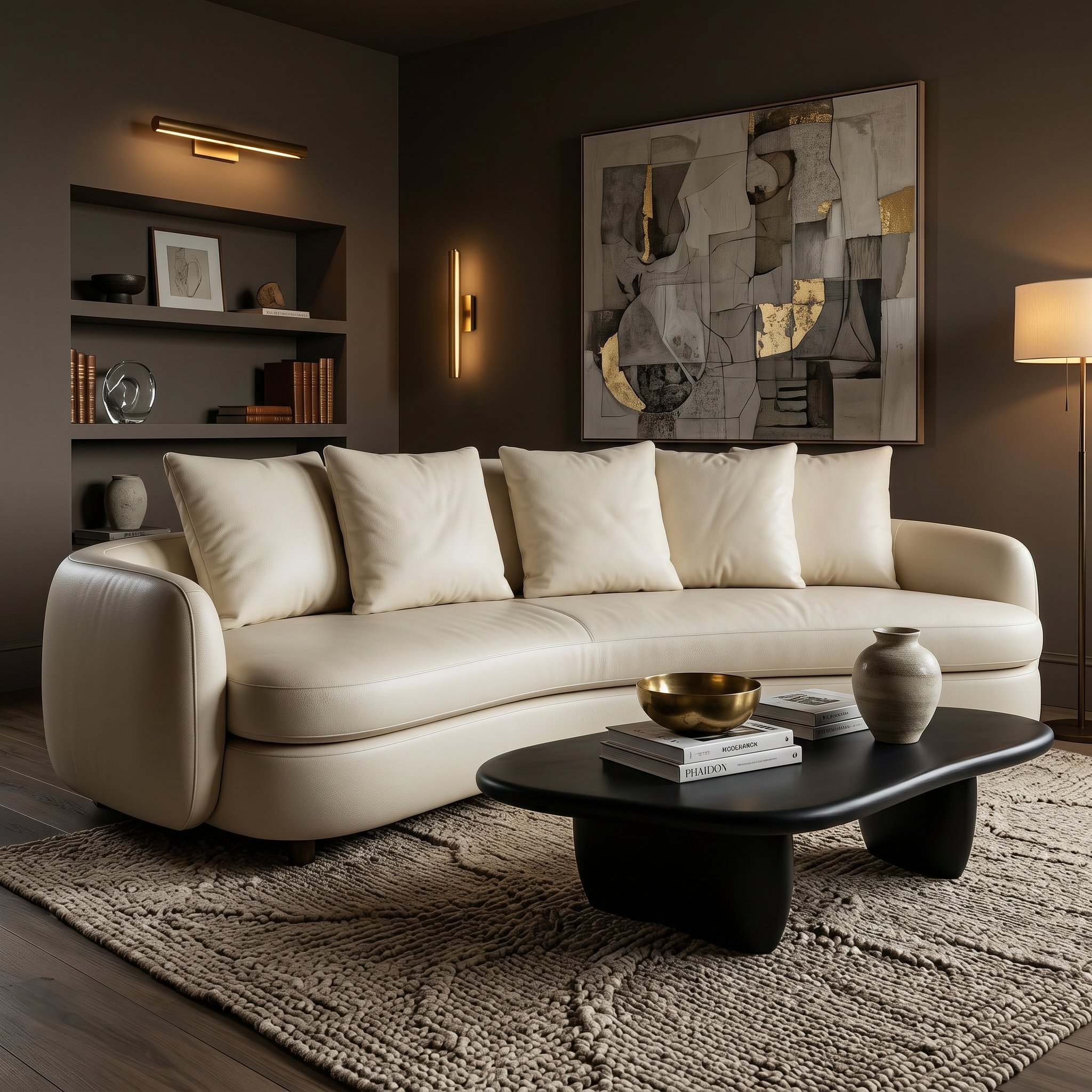 Canapea Piele Suedi, 260 x 105 x 65, Homedit