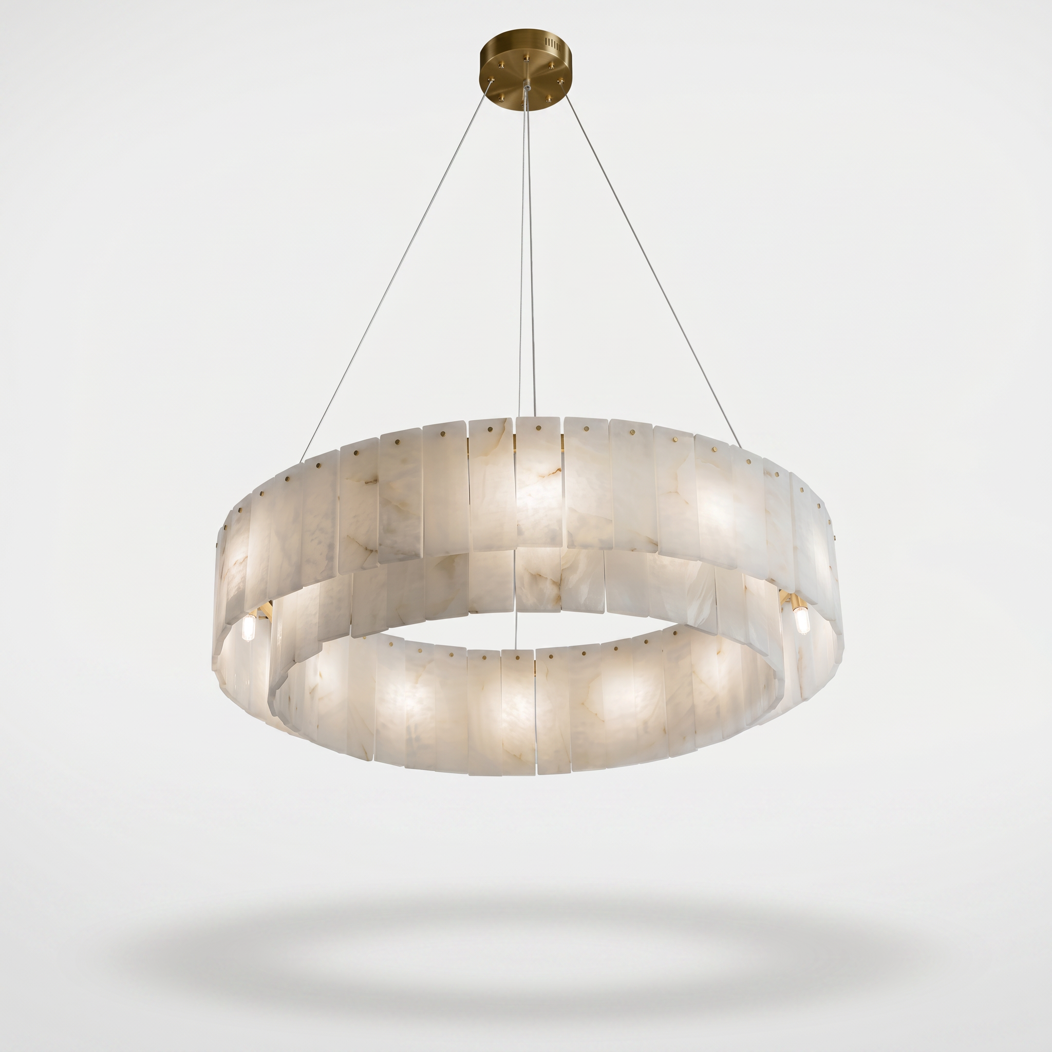 Candelabru din marmura naturala si 3 tipuri de lumini, 60 x 60 cm, Corp de iluminat Davano, Homedit