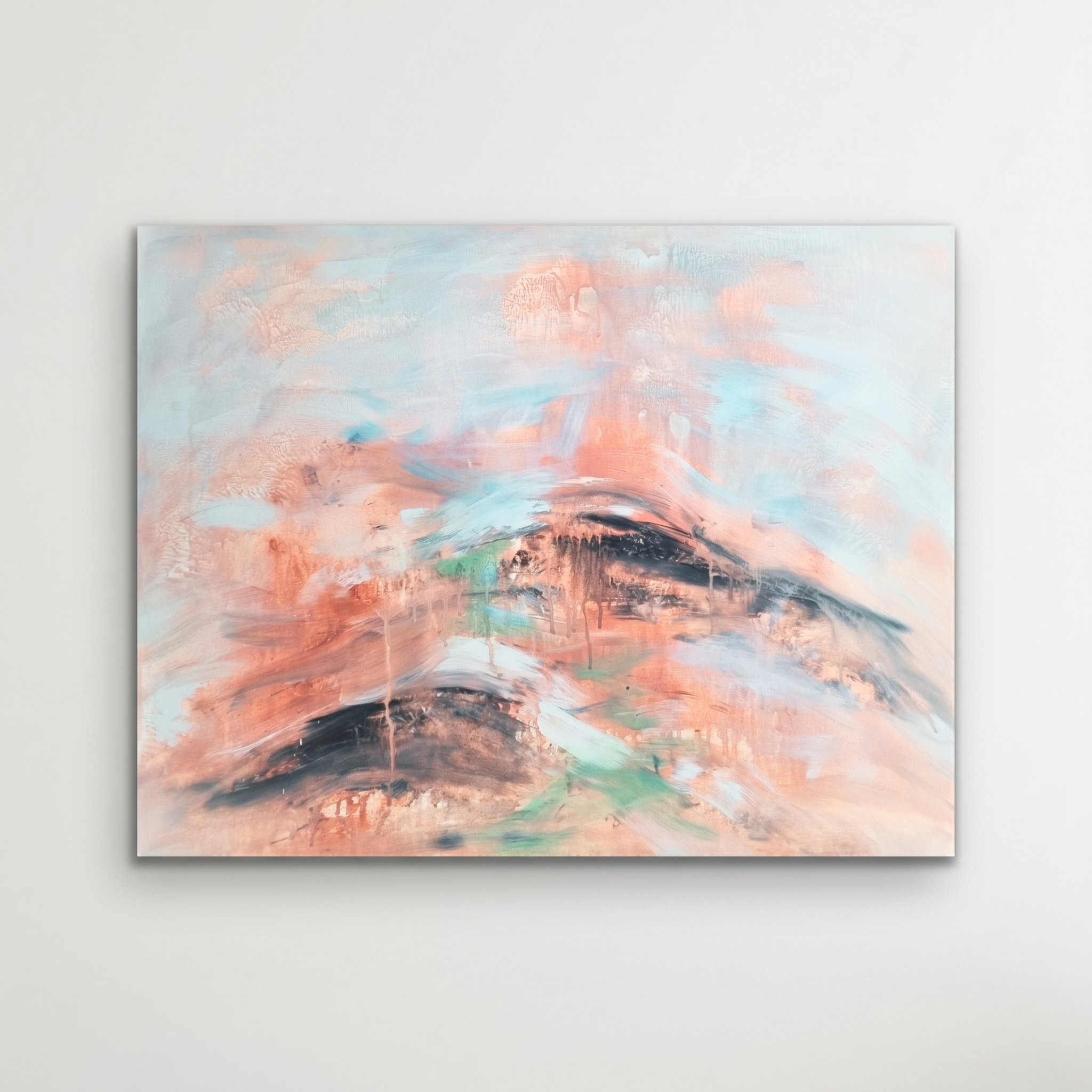 Tablou Abstract Vulcan, 50 x 70 cm, Acrilic pe Panza, Homedit