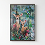 Animale Ale Padurii, Tablou 70 x 100 cm, Ulei Pe Panza, Homedit