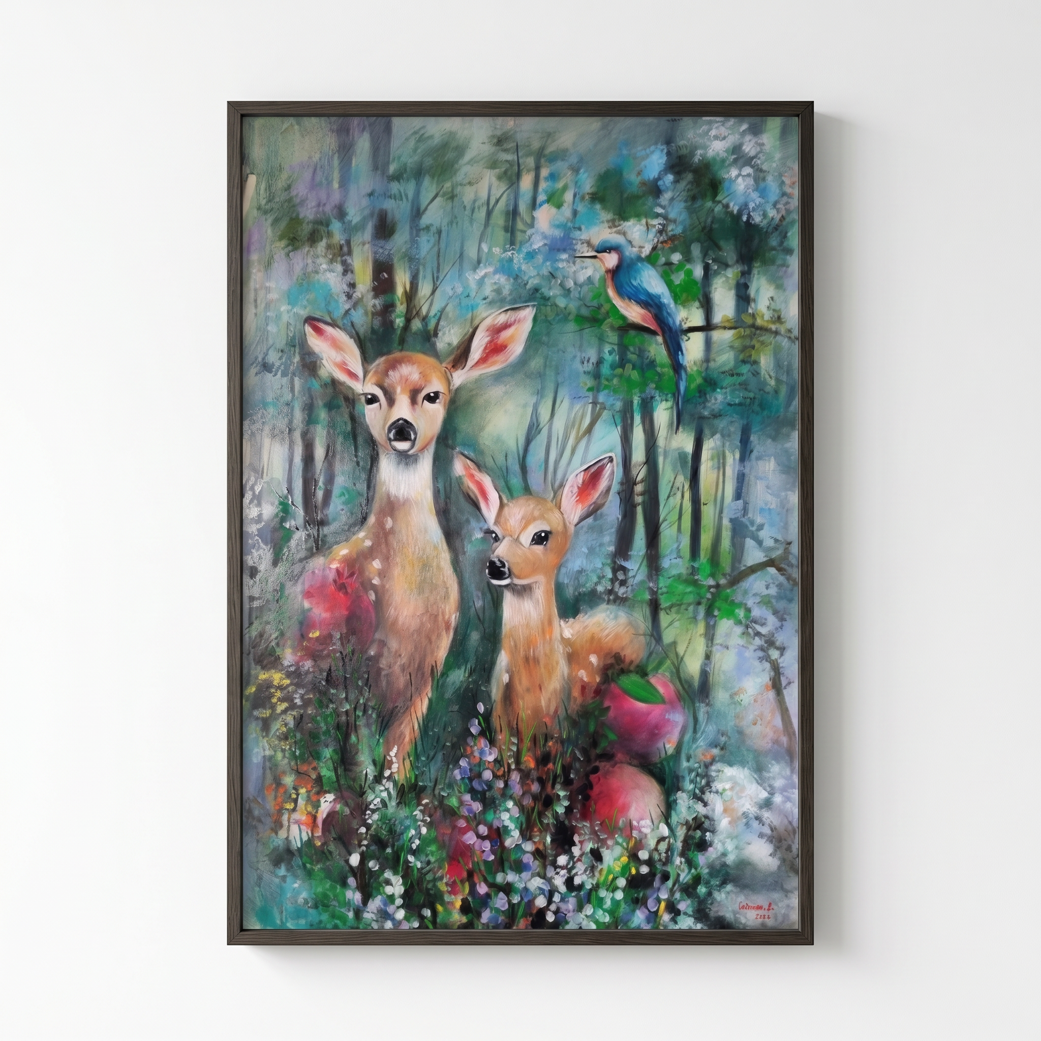 Animale Ale Padurii, Tablou 70 x 100 cm, Ulei Pe Panza, Homedit