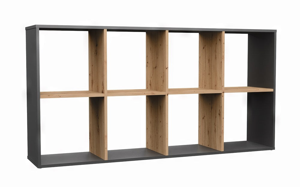 Raft Malax 2X4, 147 x 75 x 30 cm, Antracit și Stejar Artisan, Homedit