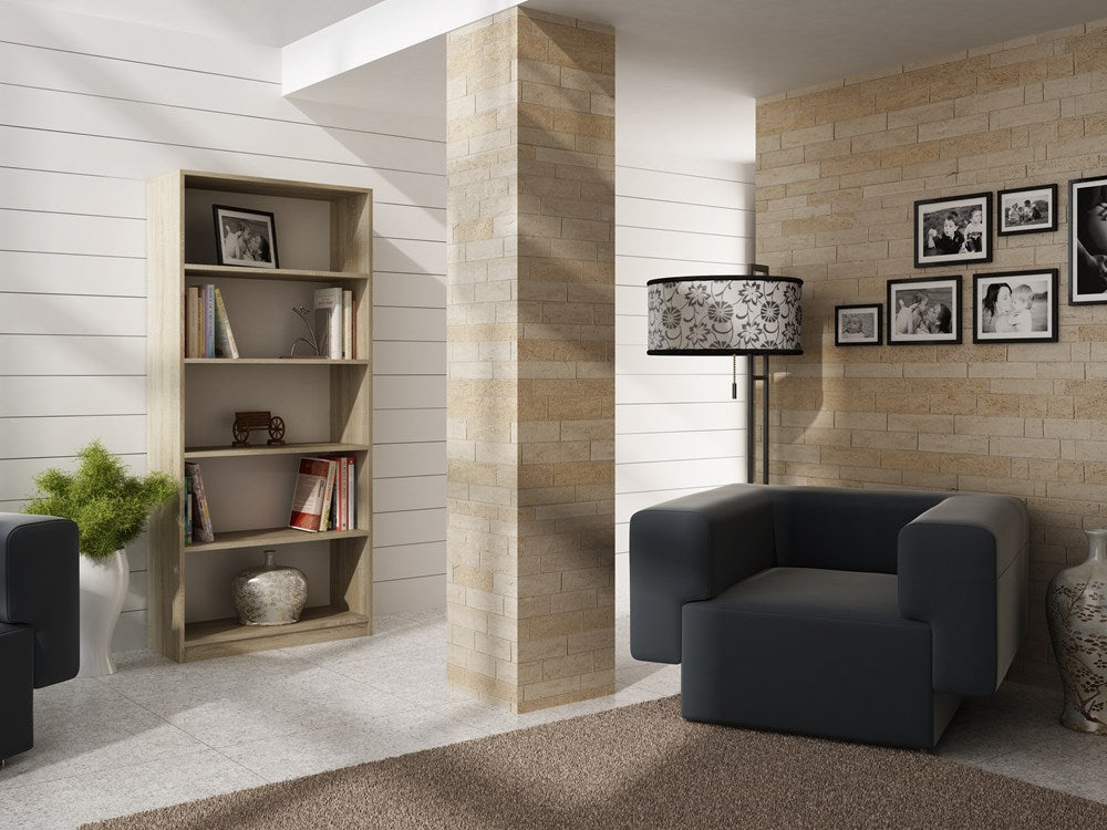 Raft Onyx R80 cu 5 Polițe, 80 x 182 x 30 cm, Stejar Sonoma, Homedit