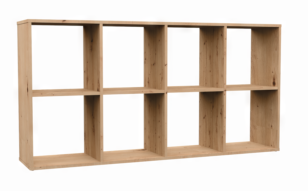 Raft Malax 2X4 cu 8 Compartimente, 147 x 75 x 30 cm, Stejar Artisan, Homedit