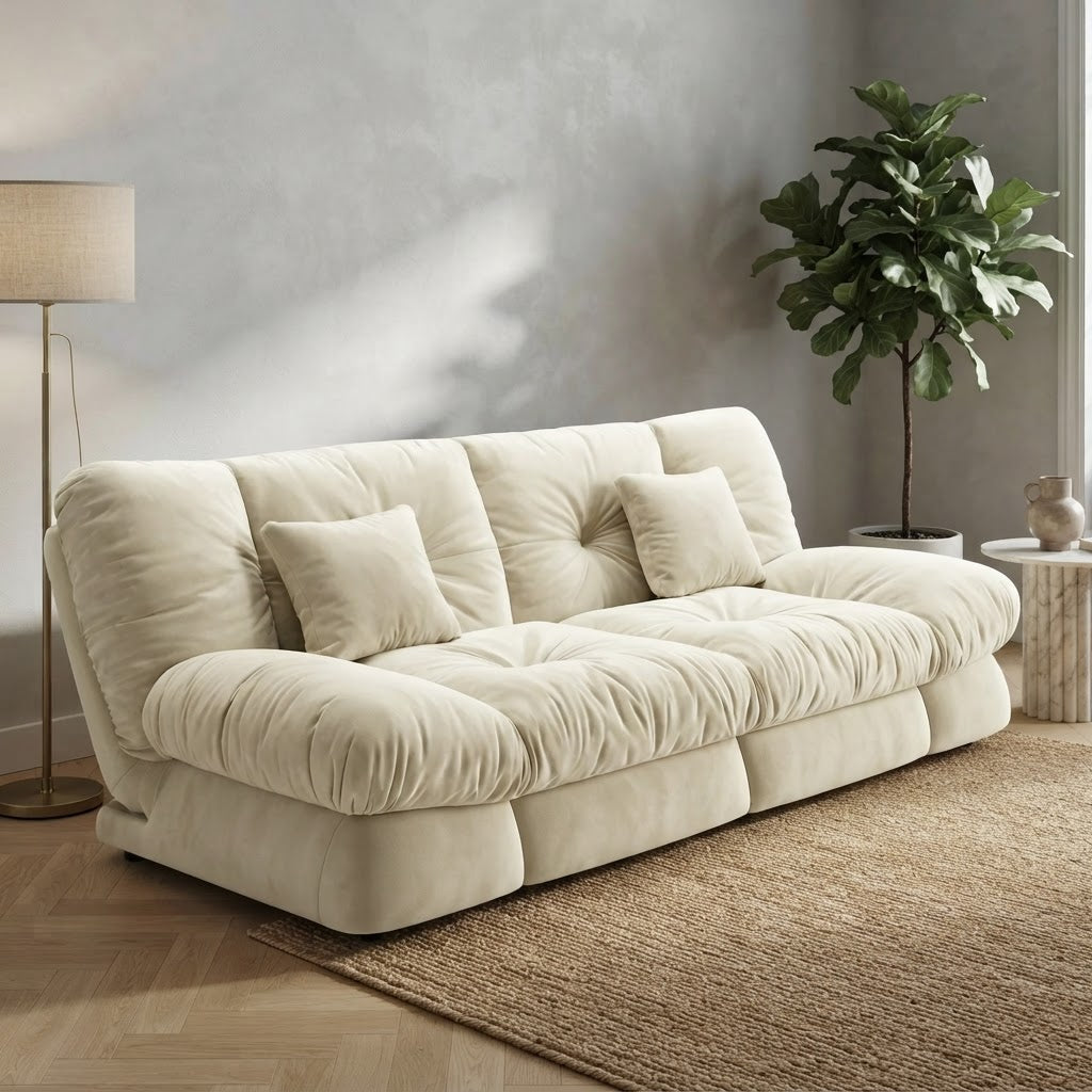 Canapea Extensibila Catifea Camel Plus, Canapea cu Depozitare, Homedit