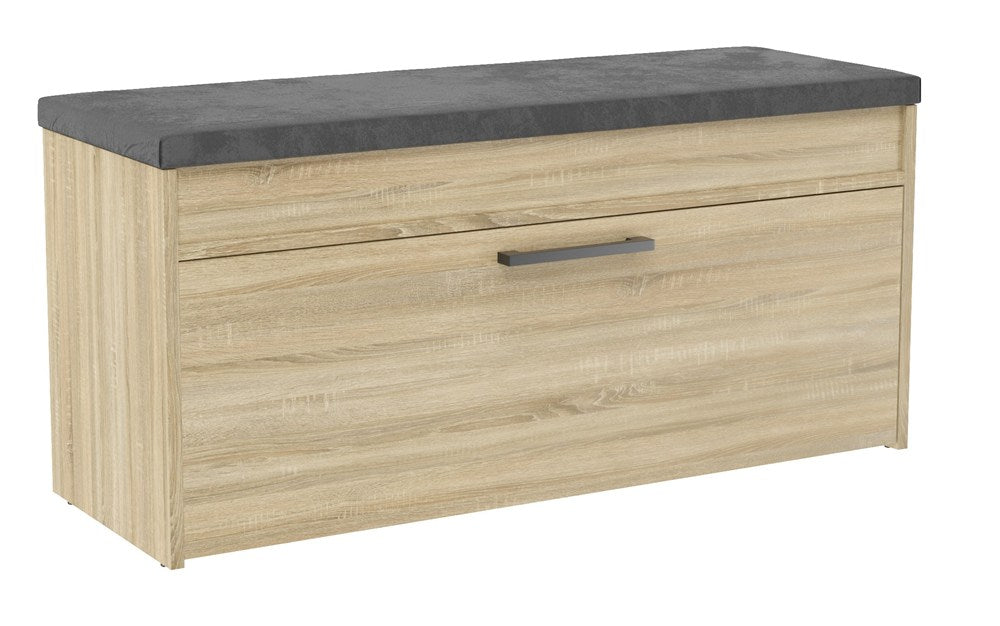 Pantofar PARMA cu șezut și compartiment, 100 x 49 x 35 cm, Stejar Sonoma, Homedit