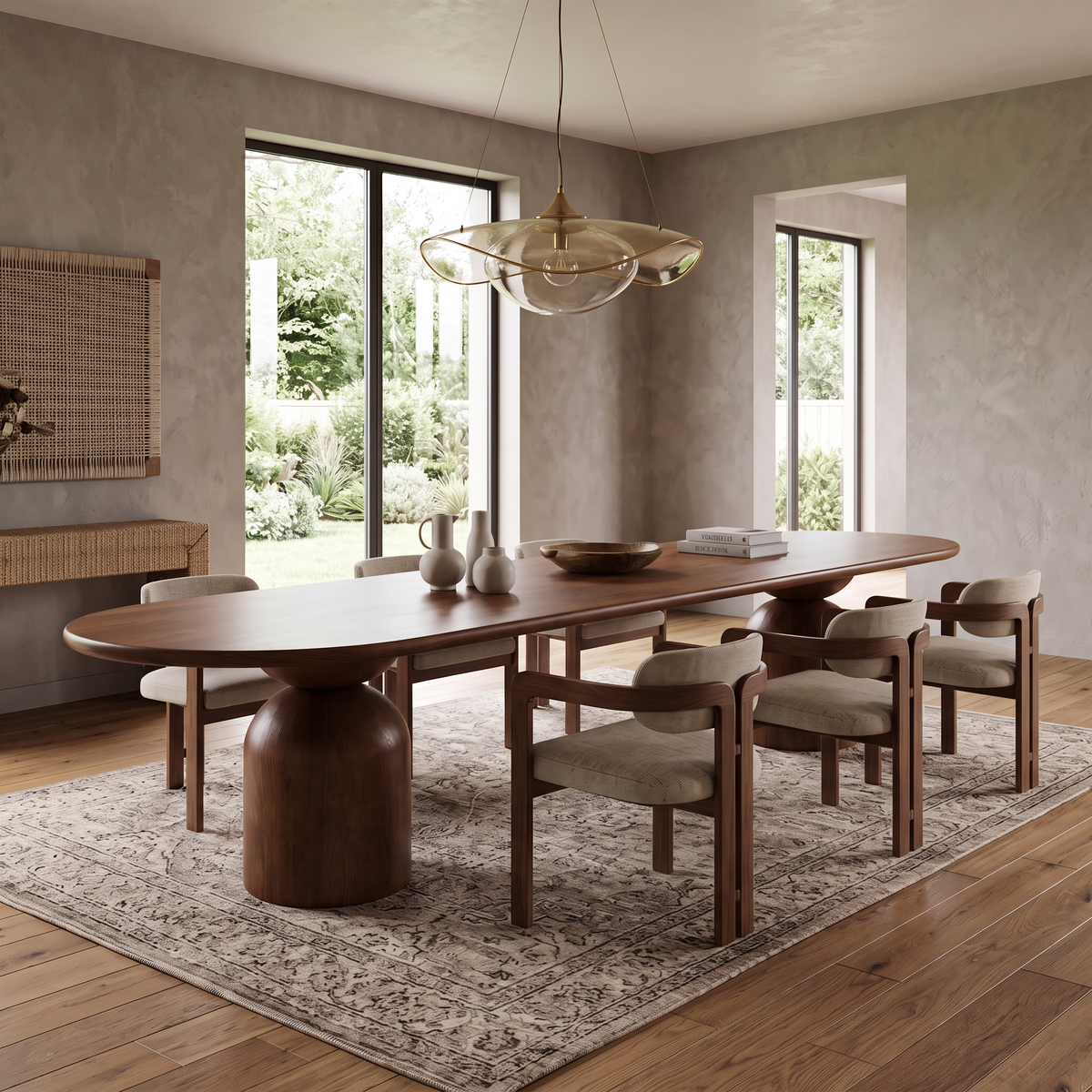 Masa Premium din Lemn Masiv Furnir 180 cm x 80 cm x 75 cm DoubleBell, Homedit, imaginea 3