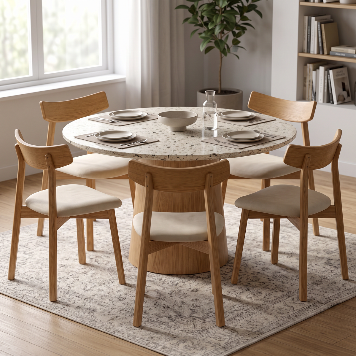 Scaun Premium Golian Light, Lemn Masiv si Catifea Bej, Homedit