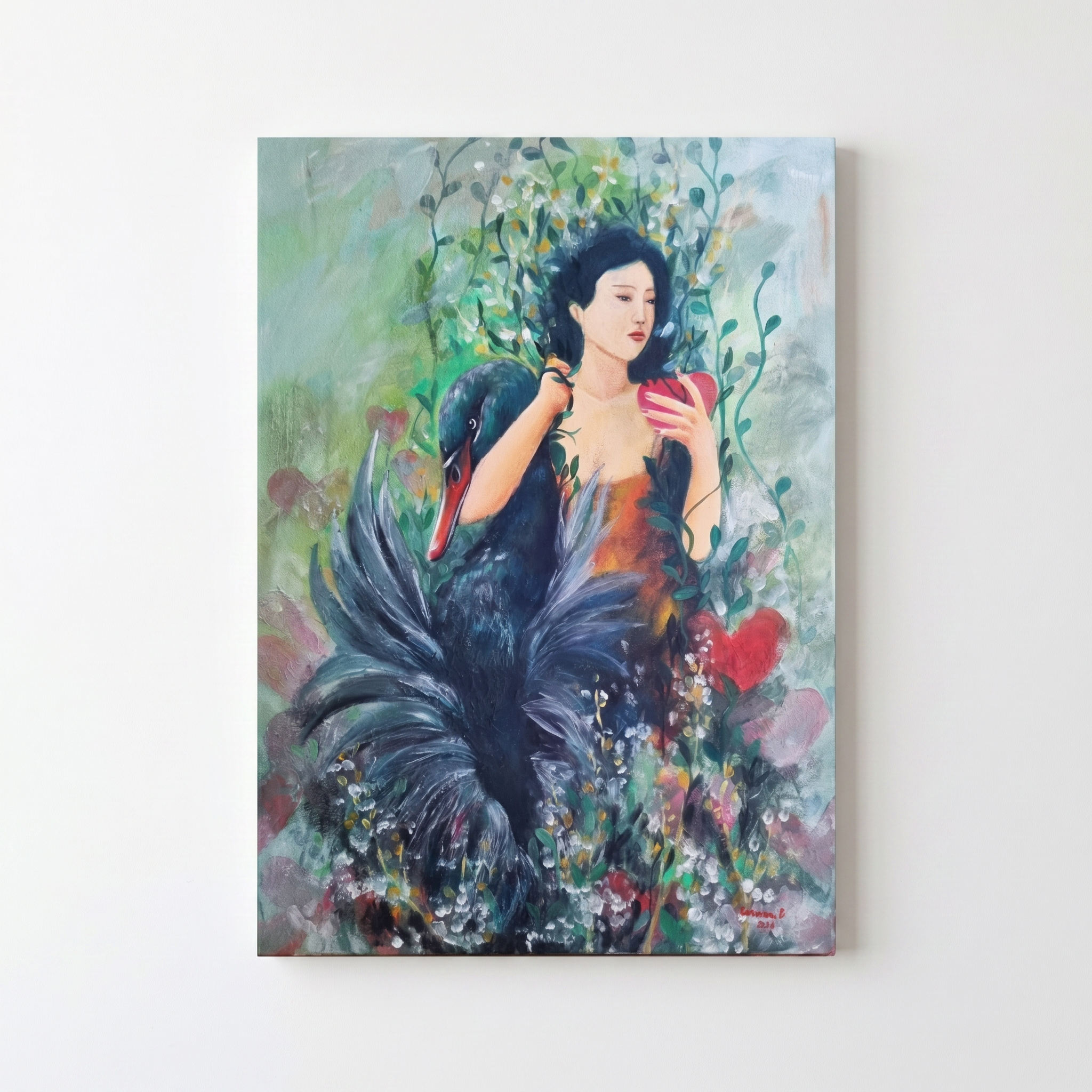 Lebada Neagra, Tablou 50 x 70 cm, Ulei Pe Panza, Homedit