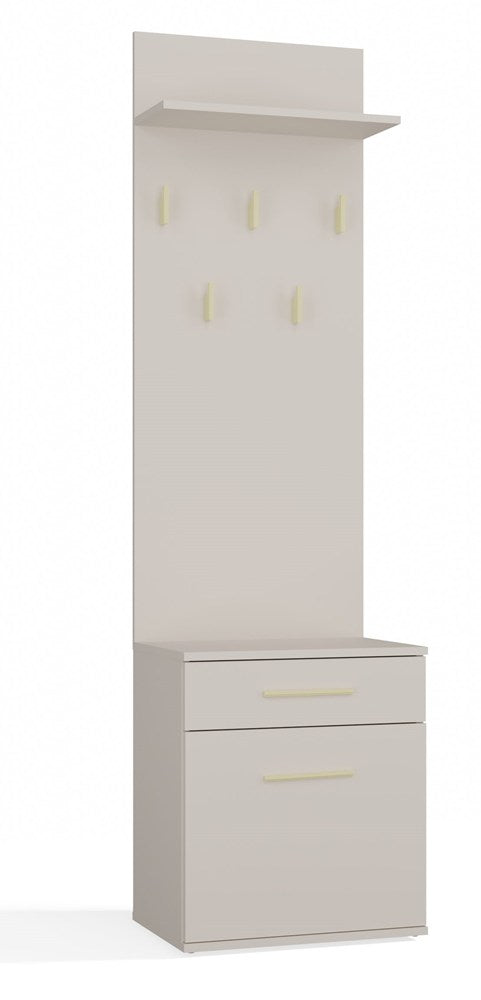 Garderobă DUO cu Suport Haine și Dulap Pantofi, 50 x 124 x 35 cm, Bej Cașmir, Homedit
