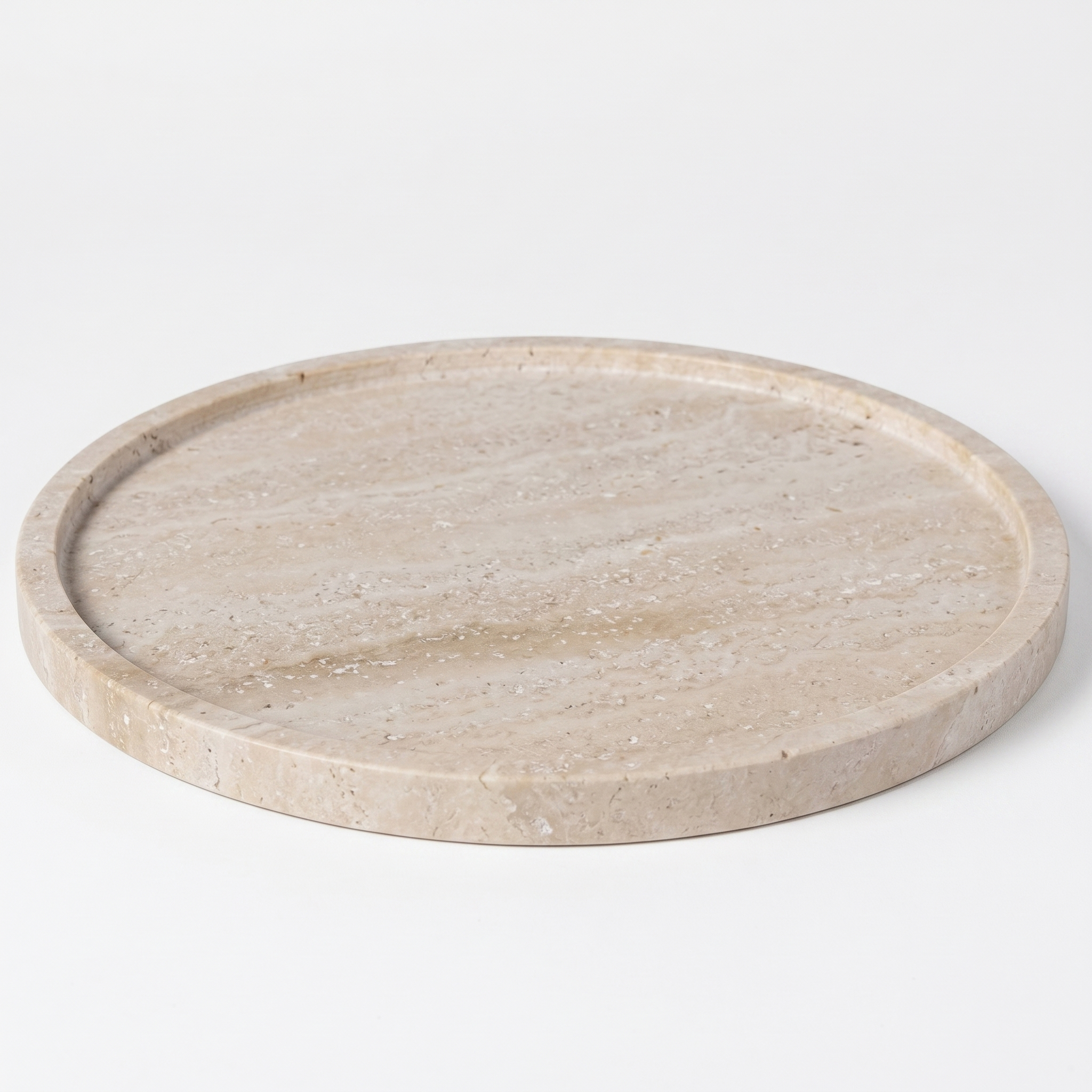 Platou Arter decorativ rotund din piatra naturala, 27 cm, Homedit