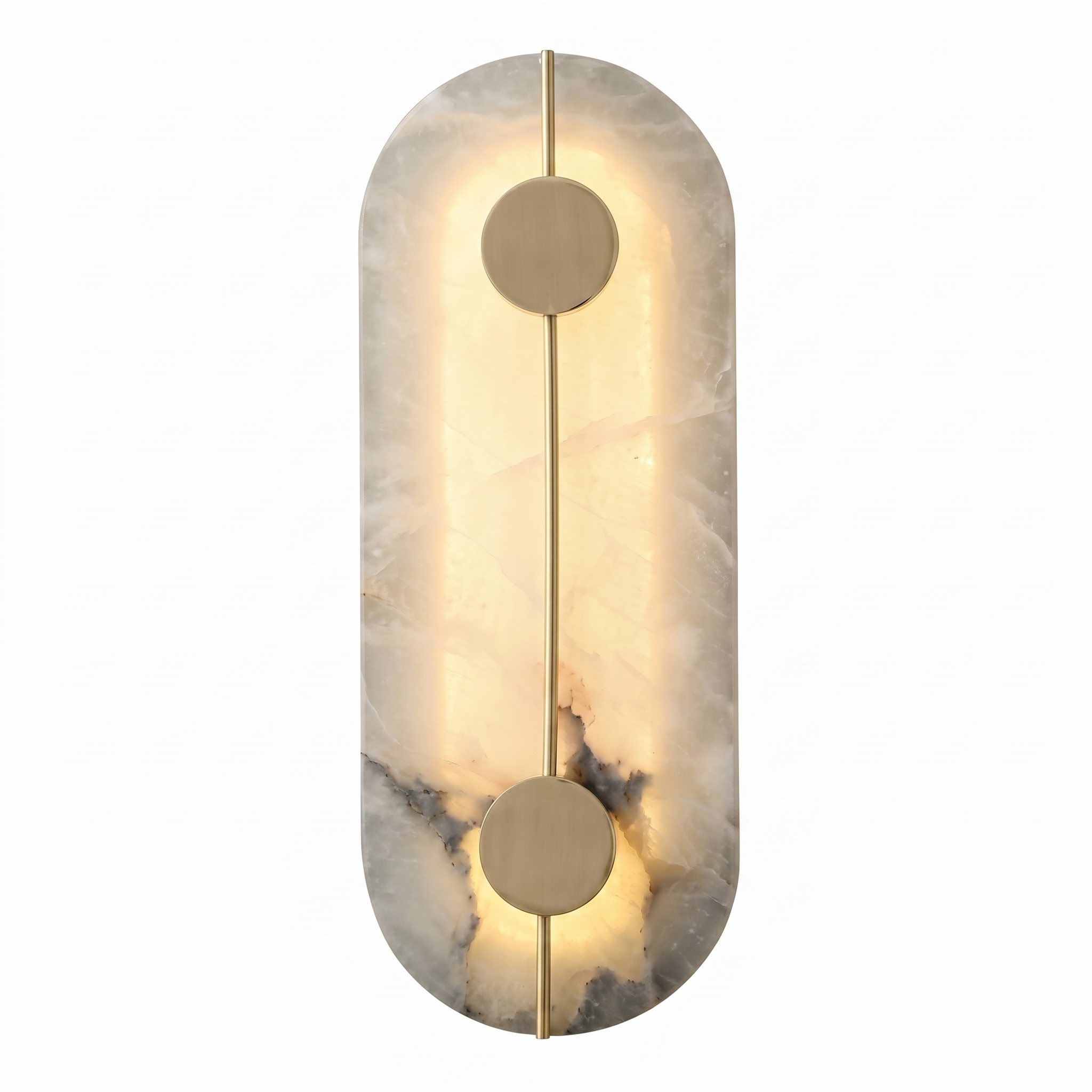 Lampa Led Arelia, cupru si piatra, 42.5 x 16.5 cm, Homedit