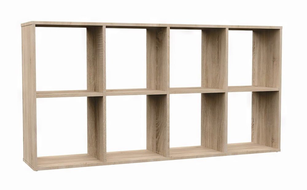 Raft Malax 2X4 cu 8 compartimente deschise, 147 x 75 x 30 cm, Stejar Sonoma, Homedit