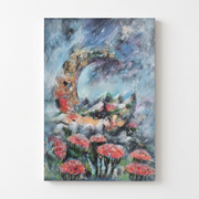 Viata Pe Luna, Tablou 50 x 70 cm, Ulei Pe Panza, Homedit