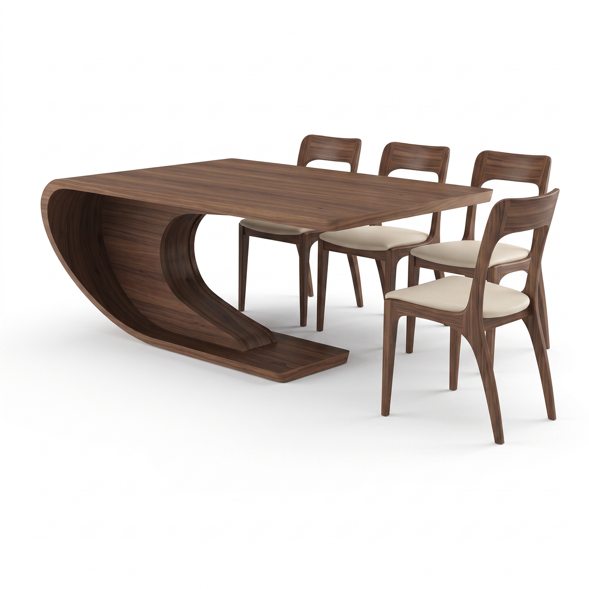 Masa Dining Lemn Masiv Furniruit Volta, 180 x 100 x 75 cm, Fluid Homedit