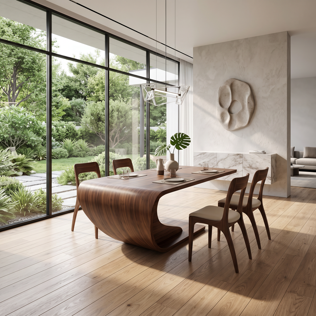 Masa Dining Lemn Masiv Furniruit Volta, 180 x 100 x 75 cm, Fluid Homedit