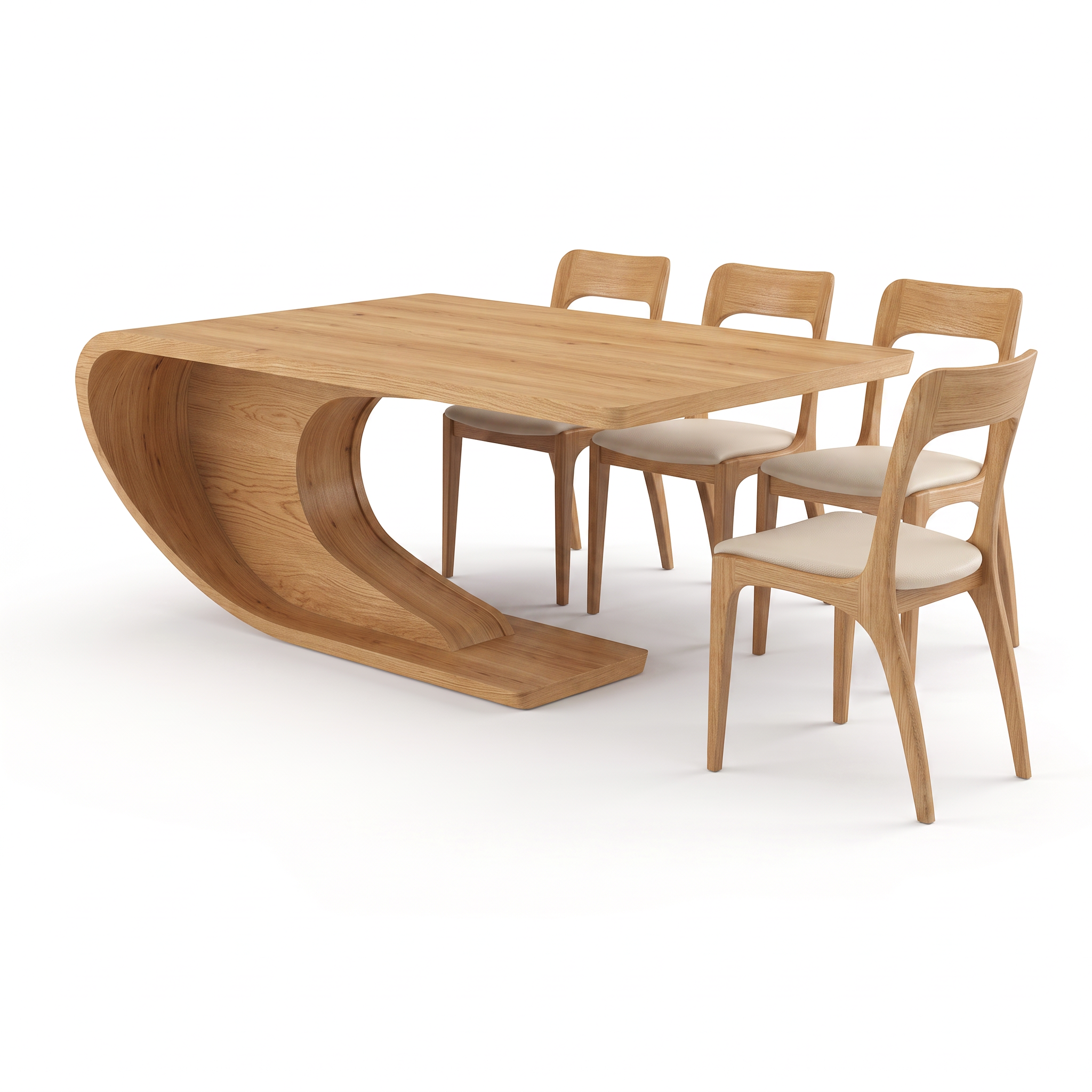 Masa Dining Lemn Masiv Furniruit Volta, 180 x 100 x 75 cm, Fluid Homedit